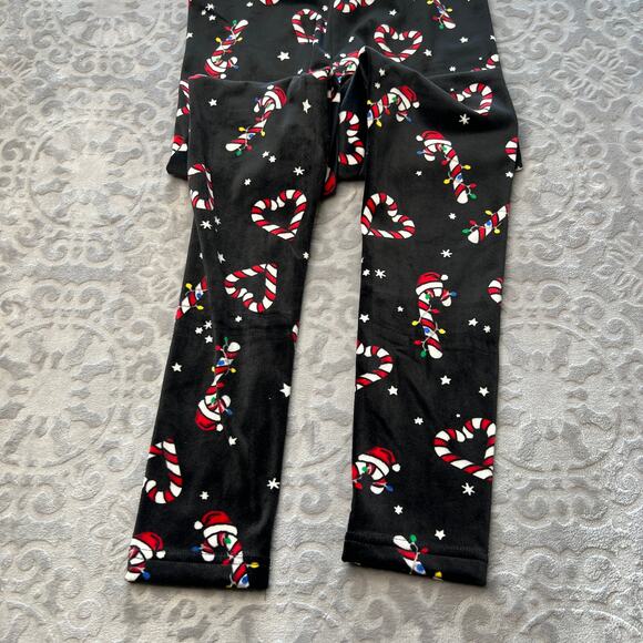 No Boundaries Black Candy Cane Holiday Sleep Pants Small - Picture 5 of 8